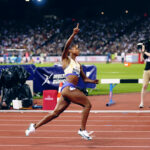 Masai Russell and Alison dos Santos storm to world records in Zurich
