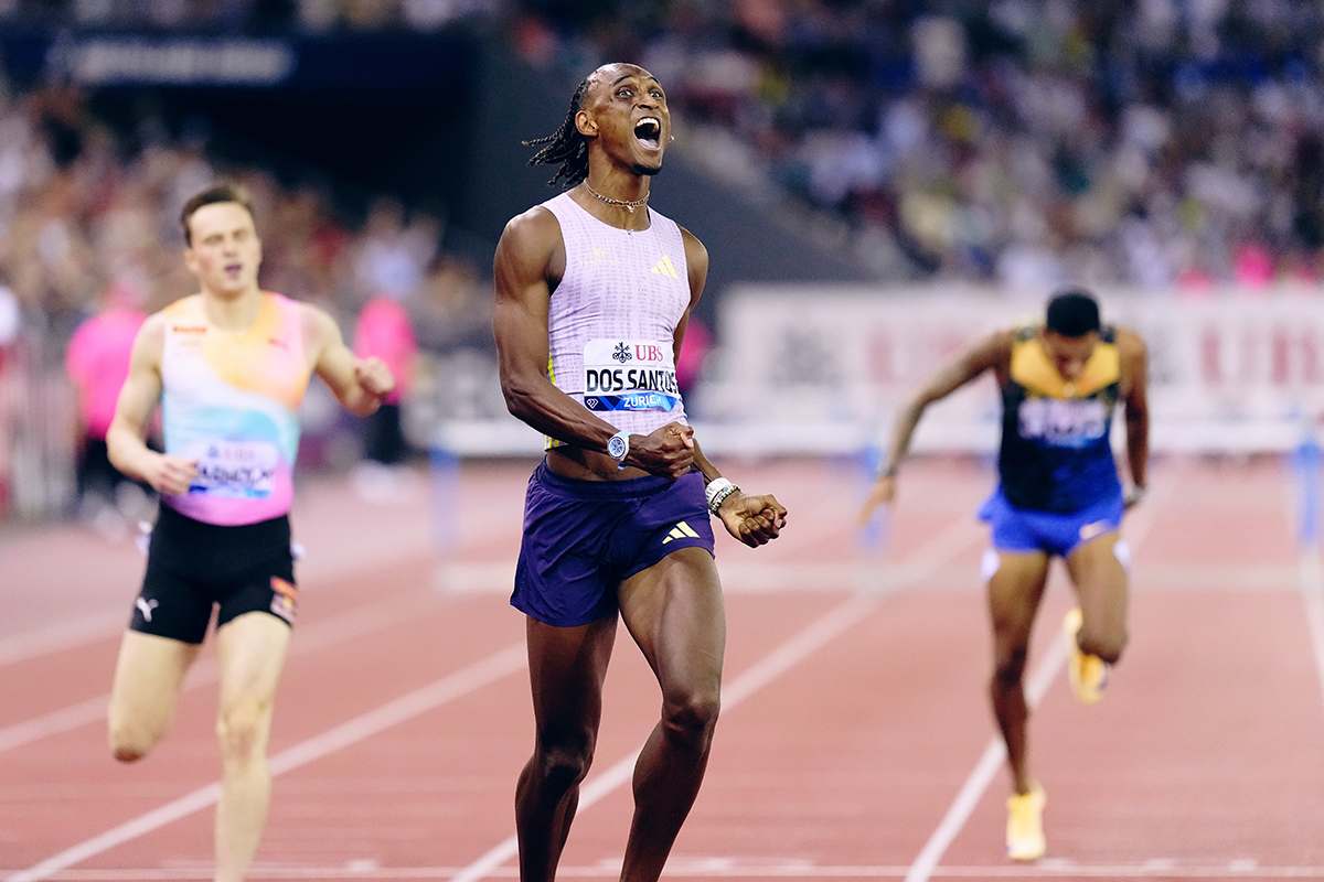 Masai Russell and Alison dos Santos storm to world records in Zurich