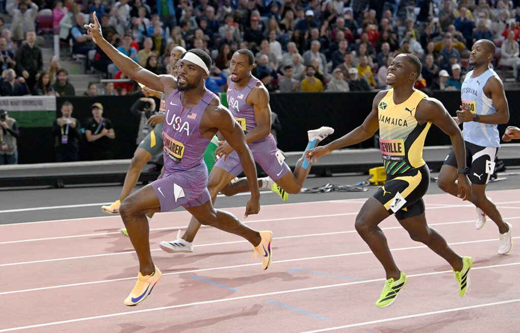Bednarek takes 100m title, Jefferson-Wooden surges to world lead in Budapest